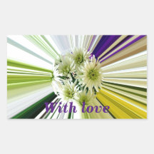 Floral Abstrato Listrado de Creme e Verde