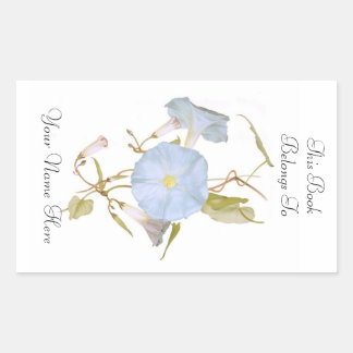 Adesivo Retangular Floral Bookplate