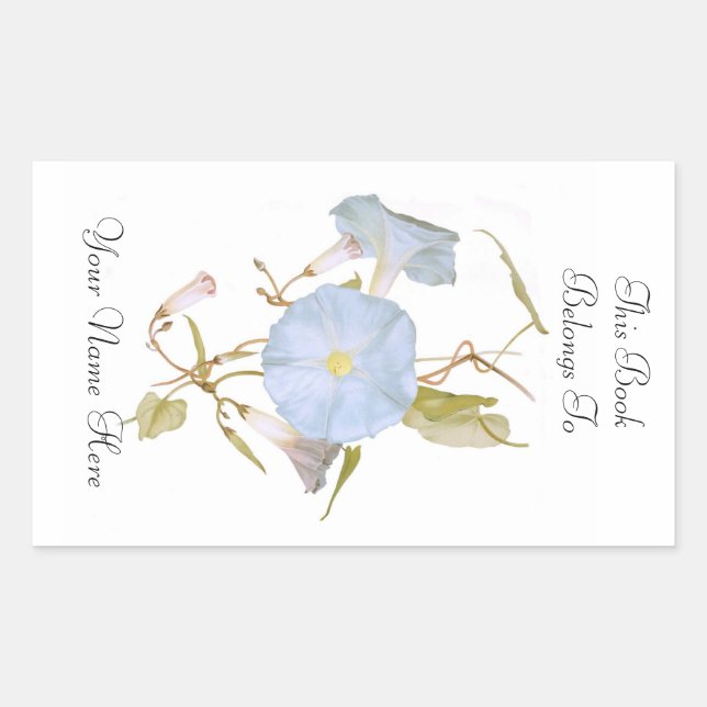 Adesivo Retangular Floral Bookplate (Frente)