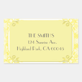 Adesivo Retangular Flores Amarelo claro