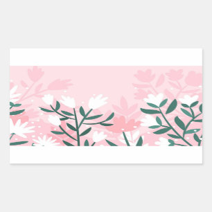 Adesivo Retangular Flores de Abstrato desenhadas à mão