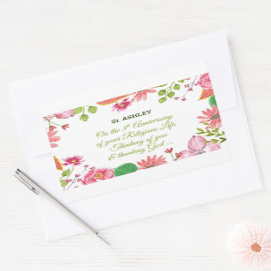 Adesivo Retangular Flores de Aquarelas Religiosas do 5 Religioso da N