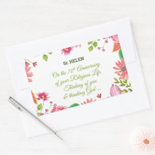 Adesivo Retangular Flores de Aquarelas Religiosas do 70 Religioso da 