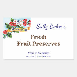 Adesivo Retangular Flores de Primrose Homemade Editáveis Baking