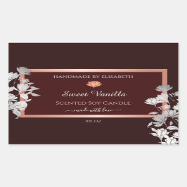 Adesivo Retangular Flores de Rótulos de Embalagem de Produtos Florais