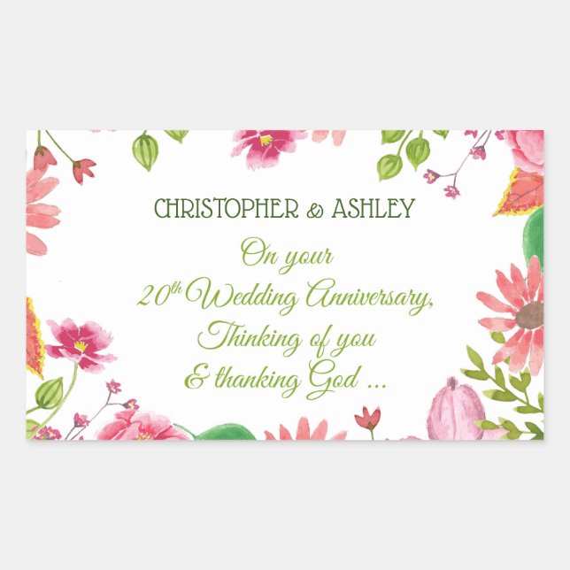 Adesivo Retangular Flores do 20 religioso (Frente)