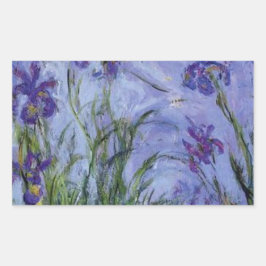 Adesivo Retangular Flores vintage irises lilac 1917