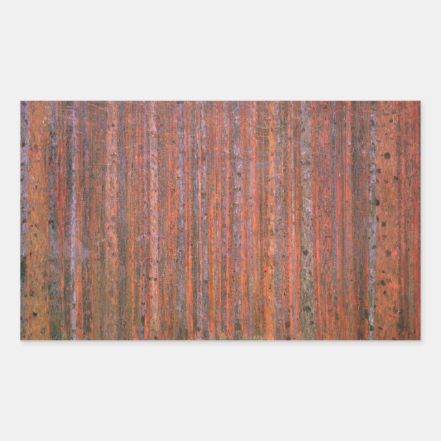 Adesivo Retangular Floresta de Abetos de Gustav Klimt Tannenwald Árvo (Frente)