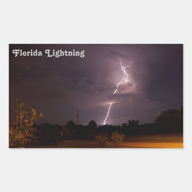 Adesivo Retangular Flórida Night Lightning Stickers (Frente)