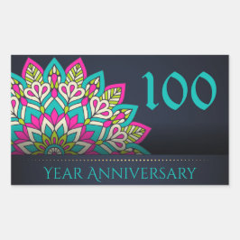 Adesivo Retangular Foco de Envelope de 100 Anos