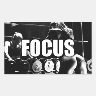 Adesivo Retangular FOCO - Motivação do Workout das Mulheres