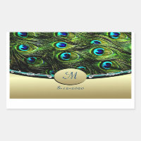 Focos de Envelope de Casamento de Tema de Peacock
