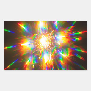 Adesivo Retangular Fogos de Artifício Através de Óculos 3D 1