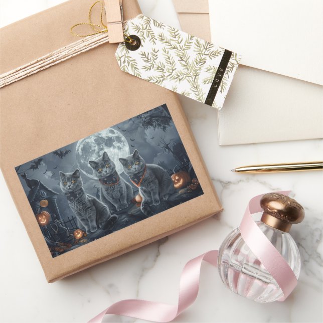 Adesivo Retangular Foguete Russo de Cats Azuis (Presentear)