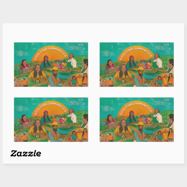 Adesivo Retangular Folha adesiva: Comunidades de boa Comida (Folha)