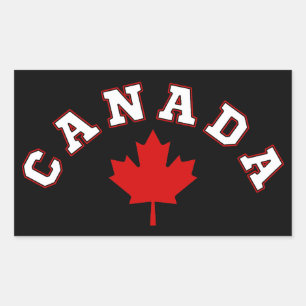 Adesivo Retangular folha de bordo do Canadá