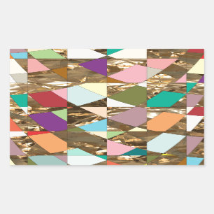 Adesivo Retangular Folha de ouro com abstrato