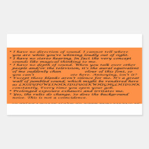 Adesivo Retangular Folha de surdez lateral do solteiro