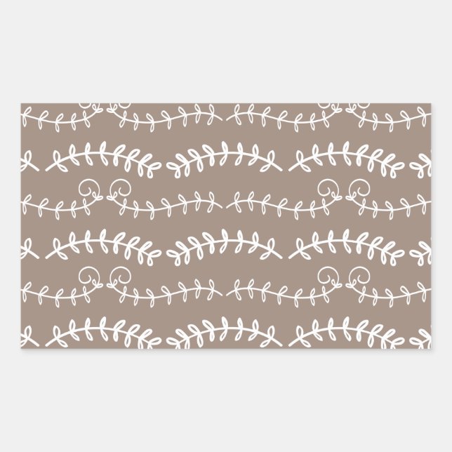 Adesivo Retangular folhas de espiral (Frente)