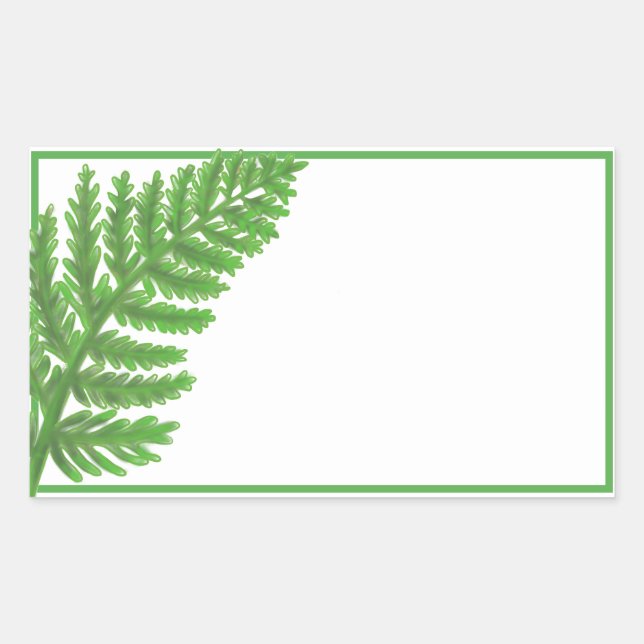 Adesivo Retangular Folhas de madeira de corante-d-água verde Elegante (Frente)