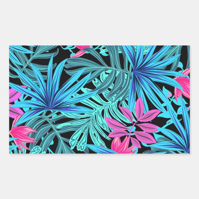 Adesivo Retangular Folhas tropicais (Frente)