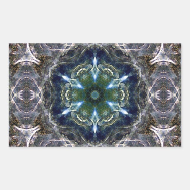 Adesivo Retangular Folk Mandala Classic Round Sticker (Frente)