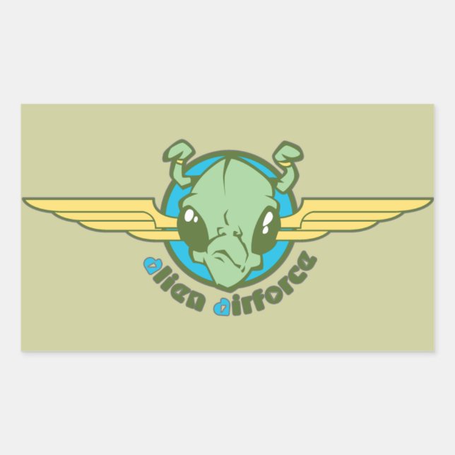 Adesivo Retangular Força Aérea de alienígena (Frente)