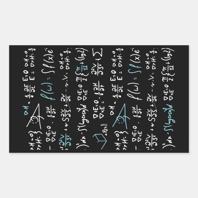 Adesivo Retangular Formações matemáticas professor de física (Frente)