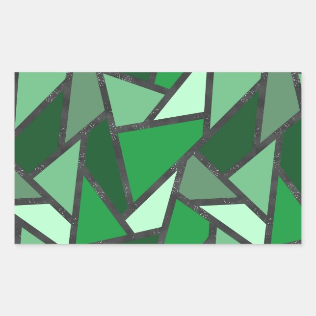 Adesivo Retangular Formas de vidro coloração verde (Frente)