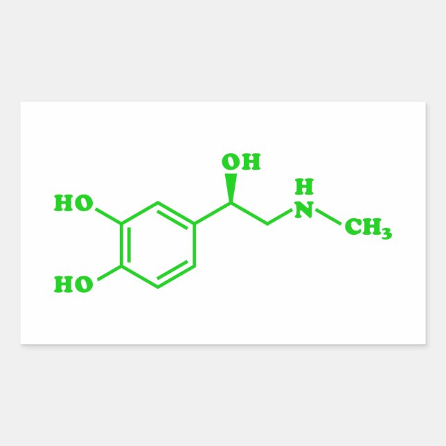 Adesivo Retangular Fórmula Química Molecular Adrenalina (Frente)