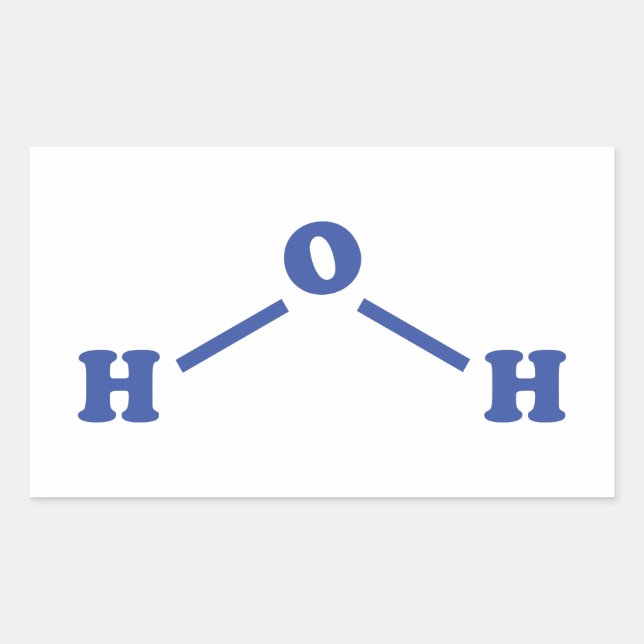 Adesivo Retangular Fórmula Química Molecular Água (Frente)