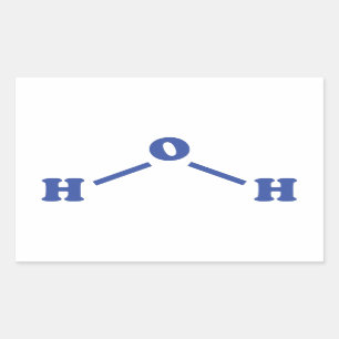 Adesivo Retangular Fórmula Química Molecular Água