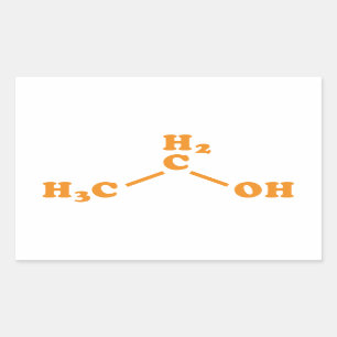 Adesivo Retangular Fórmula Química Molecular De Etanol E Álcool