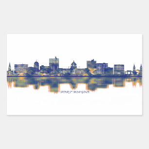 Adesivo Retangular Fort Wayne Skyline