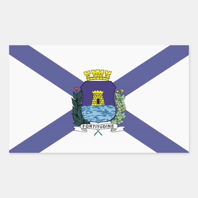 Adesivo Retangular Fortaleza, bandeira dos Stickers (Frente)