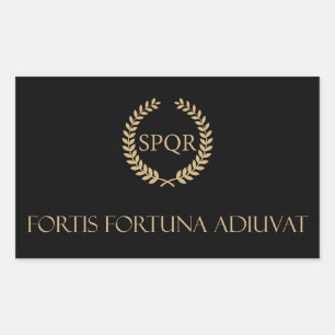 Adesivo Retangular Fortis Fortuna Adiuvat - A Fortuna Favorece Os Cor