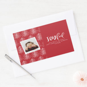 Adesivo Retangular Foto alegre e favor de Natal