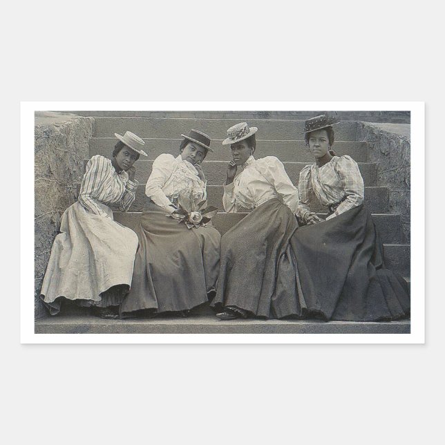 Adesivo Retangular Foto antiga de mulheres afro-americanas (Frente)