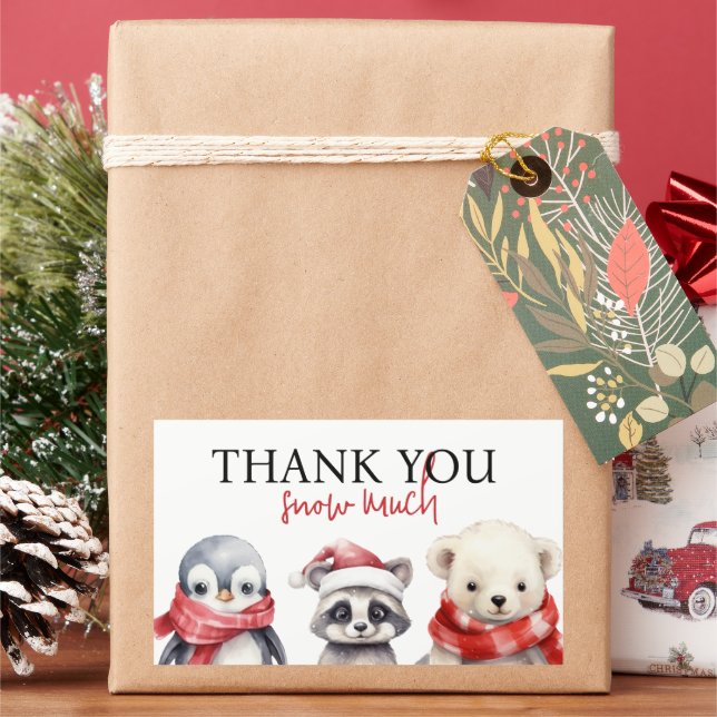 Adesivo Retangular Foto de Natal do primeiro aniversario de Winter On (Feriado)