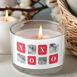 Adesivo Retangular Foto do Casal de Colagem Moderna e XOXO Vermelho