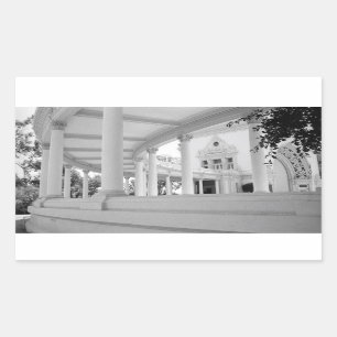 Adesivo Retangular Foto preto e branco curvada vintage da colunata