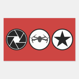 Adesivo Retangular Fotógrafo aéreo DJI Mavic EUA