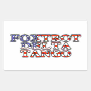 Adesivo Retangular Foxtrot Delta Tango American Flag