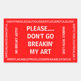 Adesivo Retangular Frágil Sticker do Artista