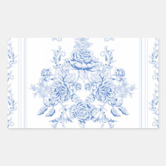 Adesivo Retangular Francês,chique, vintage,azul pálido,branco,chic,