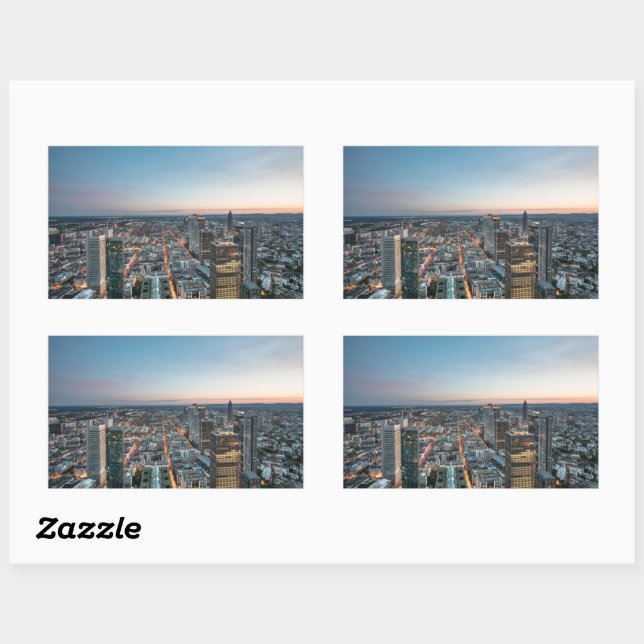 Adesivo Retangular Frankfurt am Main Alemanha (Folha)