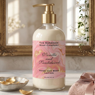 Adesivo Retangular Frasco de Cosméticos em Mármore Rosa Delicado e Fo