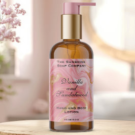 Adesivo Retangular Frasco de Cosméticos em Mármore Rosa Delicado e Fo