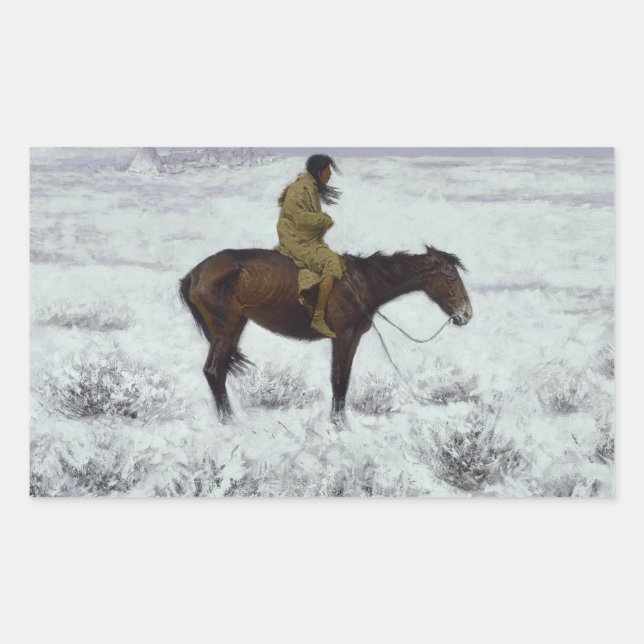 Adesivo Retangular Frederic Remington - O Herd Boy (Frente)