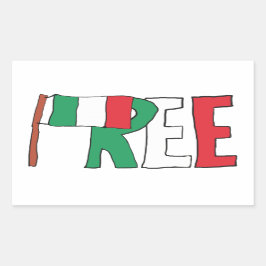 Adesivo Retangular Free Italy - Italexit